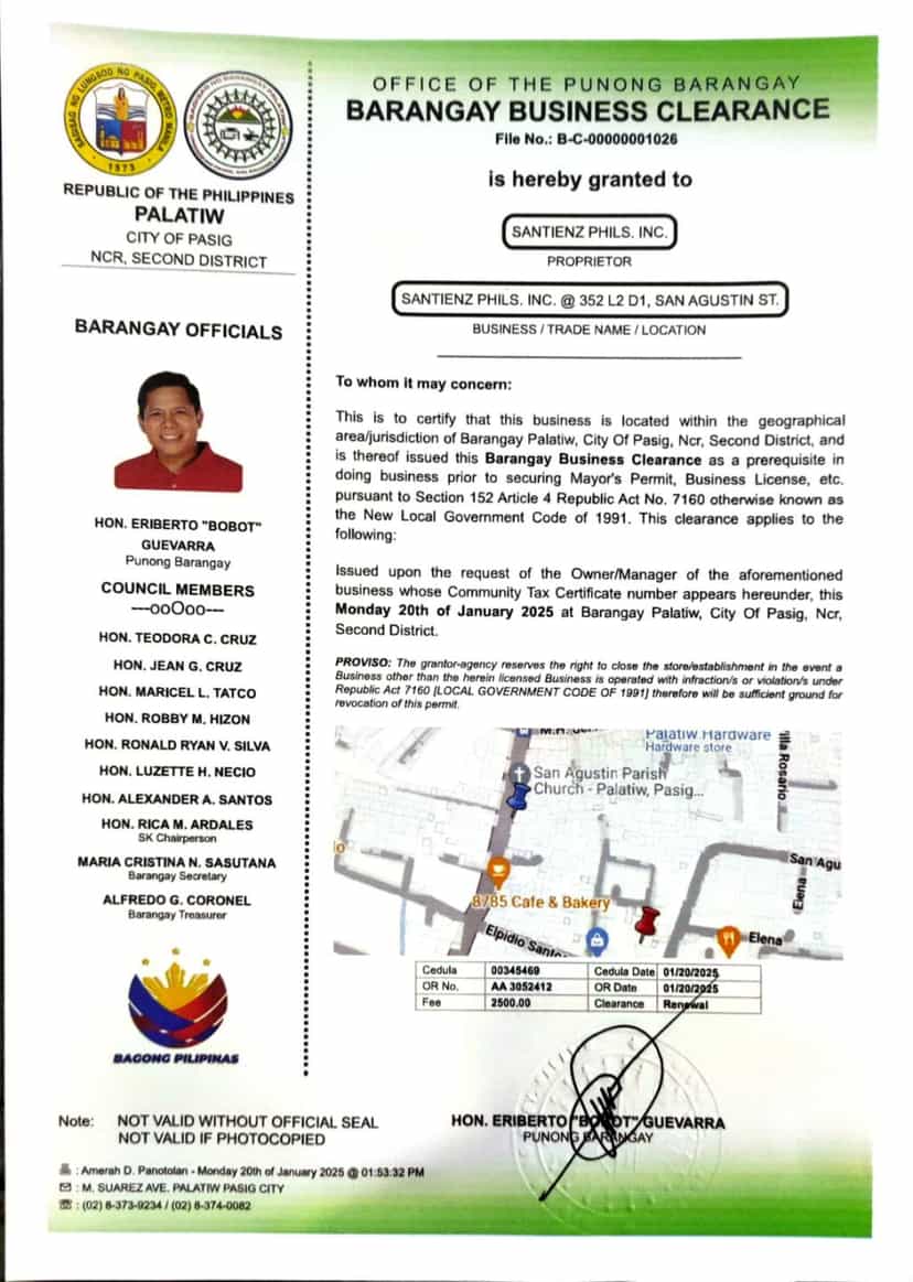 Barangay Business Clearance
